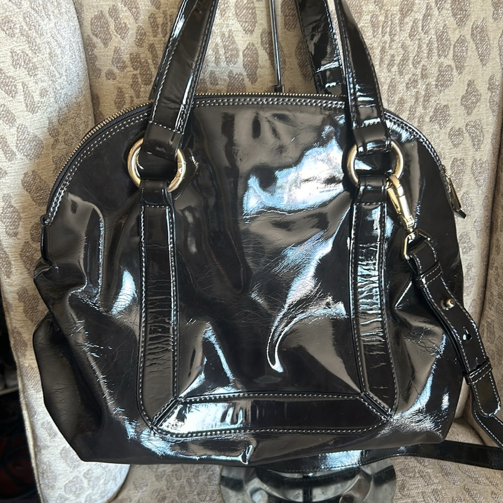 Armani Patent Leather Bag Crossbody Brown Emporio Bag - Picture 5 of 16